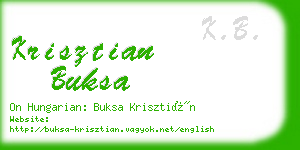 krisztian buksa business card